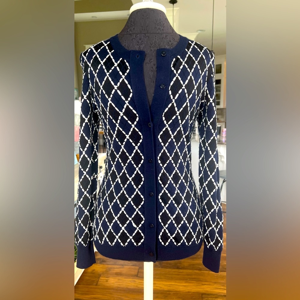 Oscar de la Renta Cashmere Quilted Cardigan